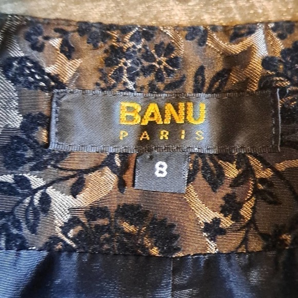 Banu Paris blazer black  brown floral print 8 - Picture 2 of 2